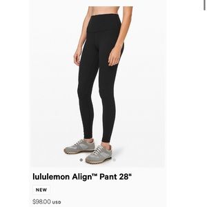 Lululemon Align 28” Black Leggings